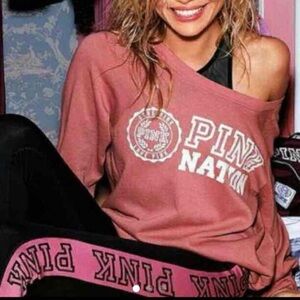 VS Pink Rose Pink Sweatshirt sz L